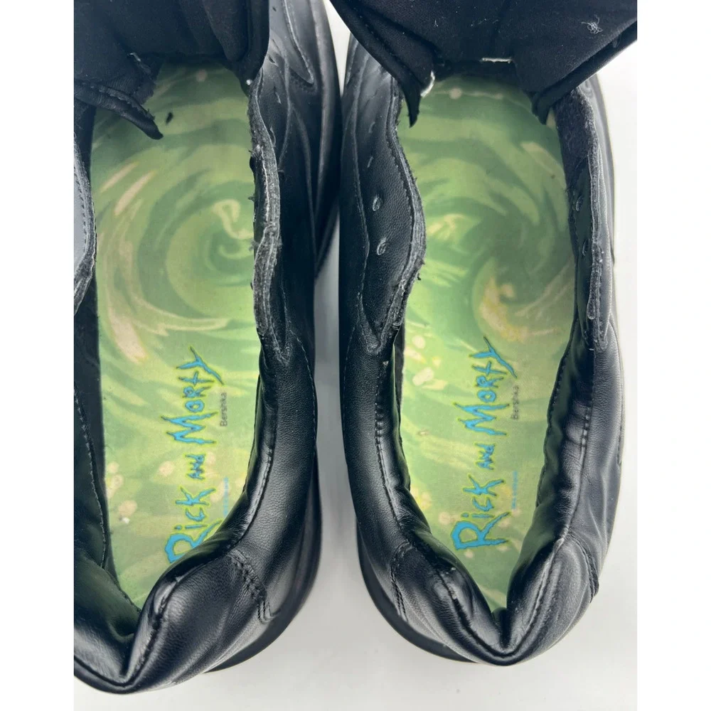 Rick and Morty Bershka Sneakers EU 43 Black Low Top Shoes No Laces Mens Casual